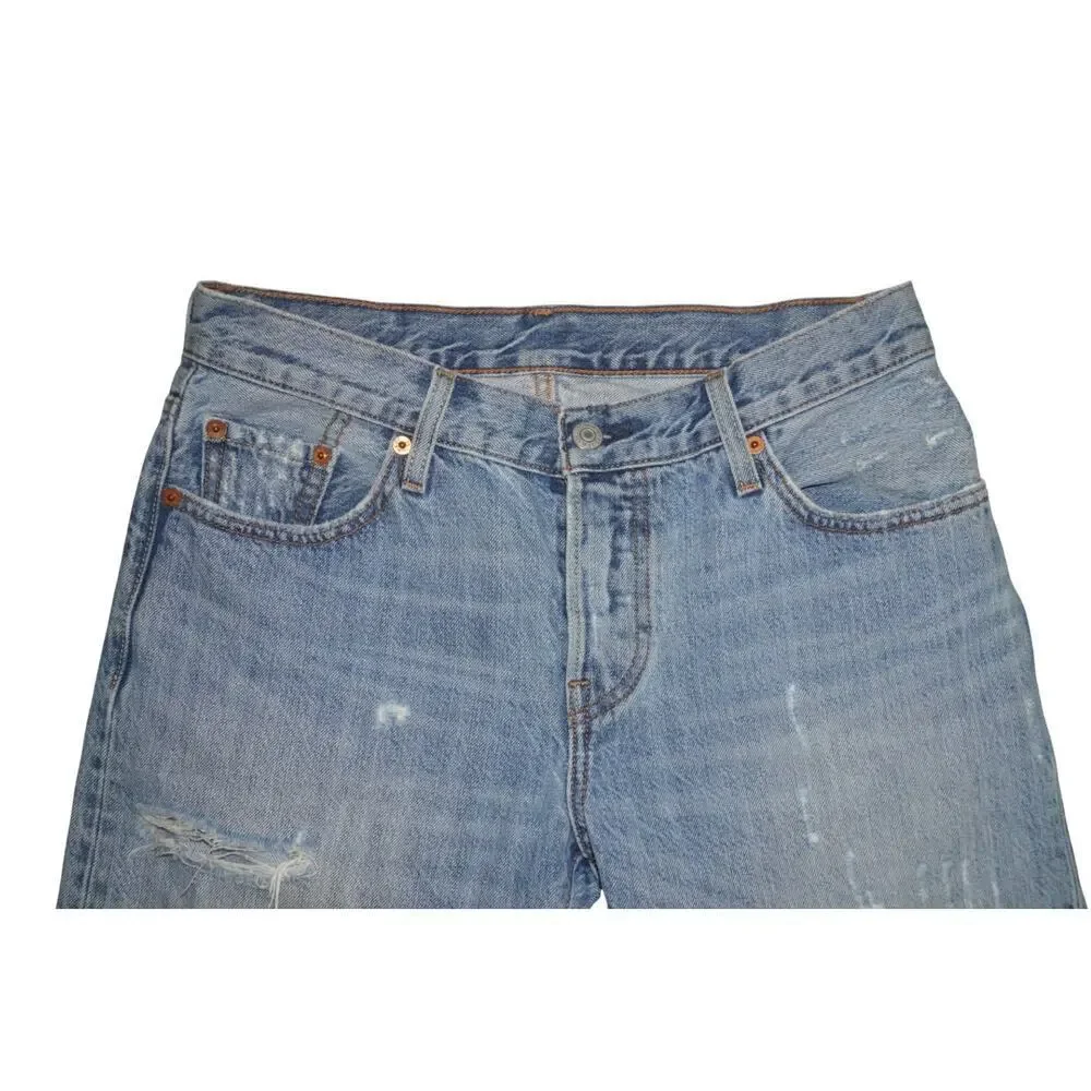 Levi’s 501 CT Customized & Tapered Distressed Jeans W25 L32 Light Wash